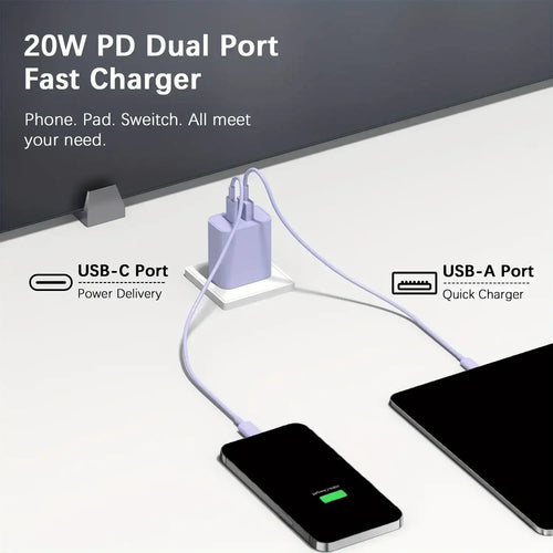 20W USB-C Fast Charger with 6FT Cable - BaseMaxCore