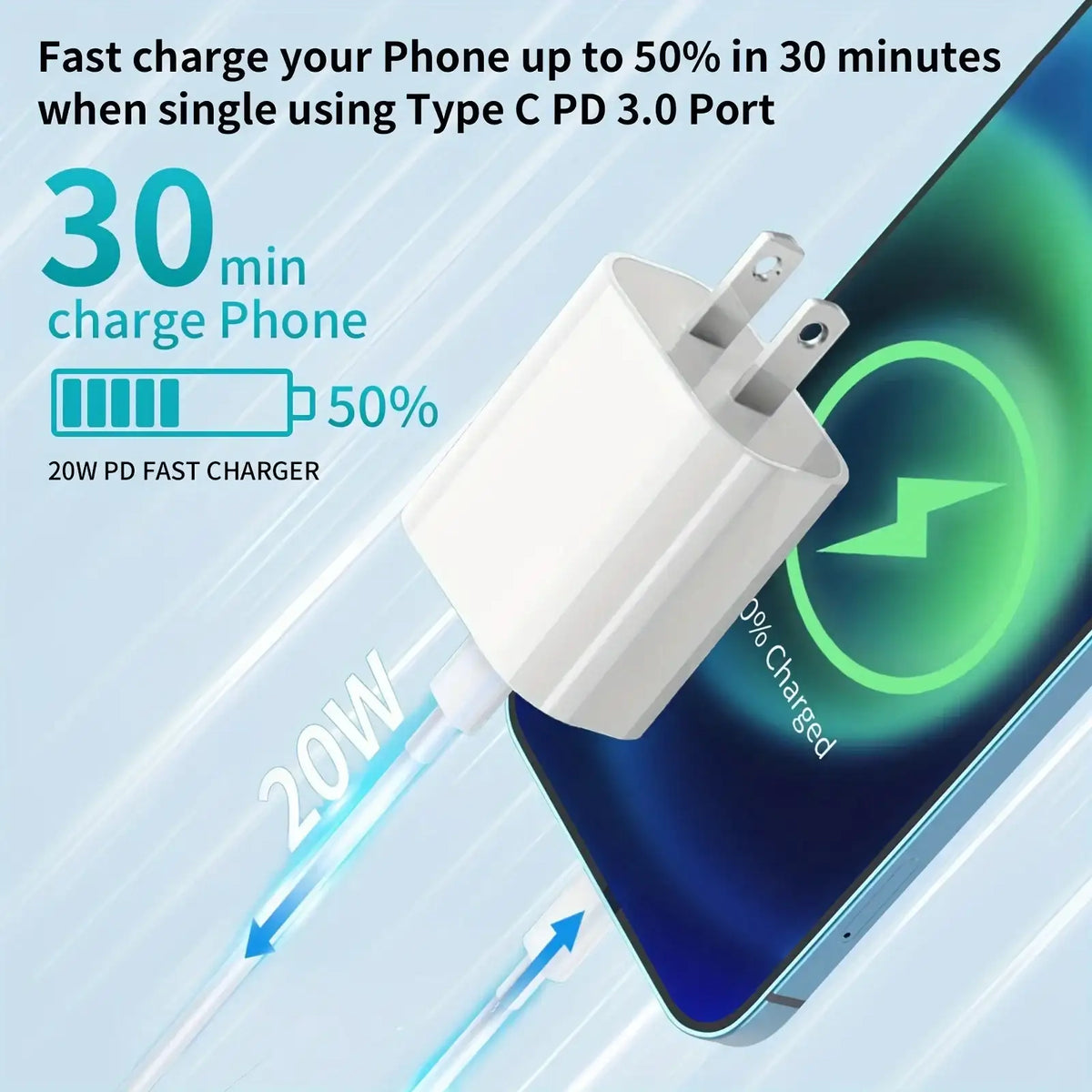 20W USB-C Fast Charger with 6FT Cable - BaseMaxCore