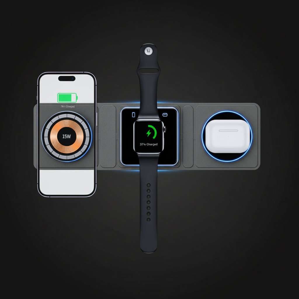 3-in-1 Magnetic Folding Wireless Charger - BaseMaxCore