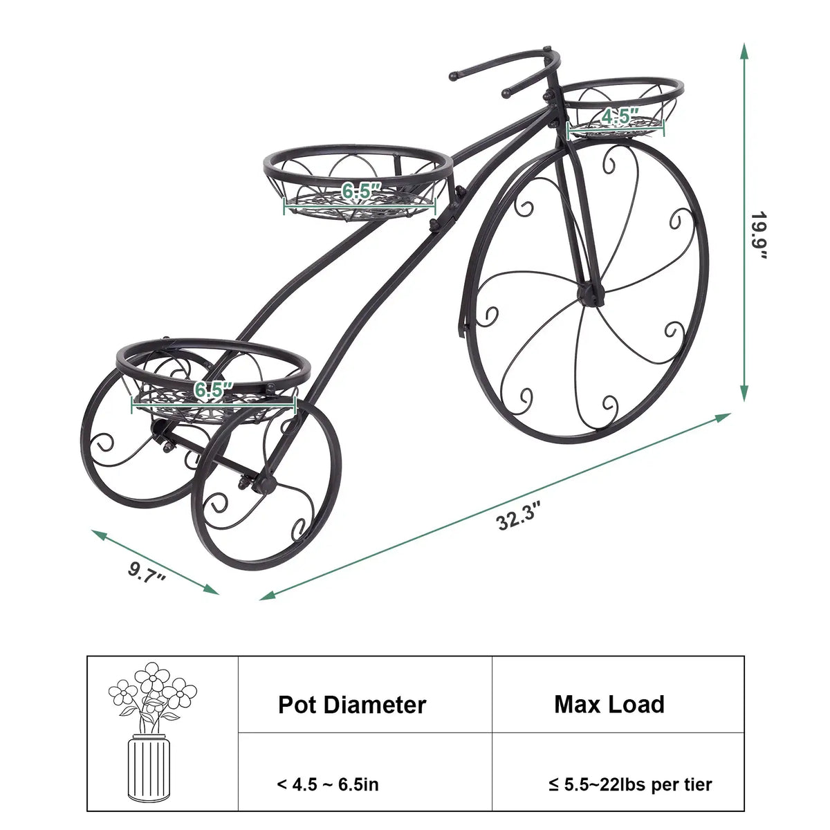 3-Tier Bicycle Plant Stand - BaseMaxCore