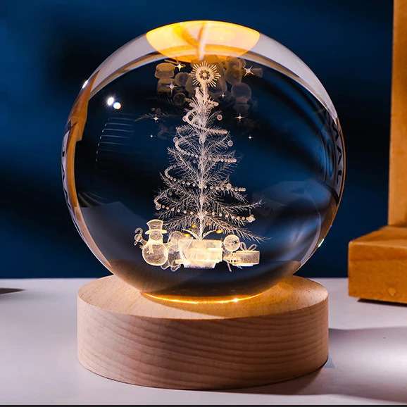 3D Crystal Ball Night Light - BaseMaxCore