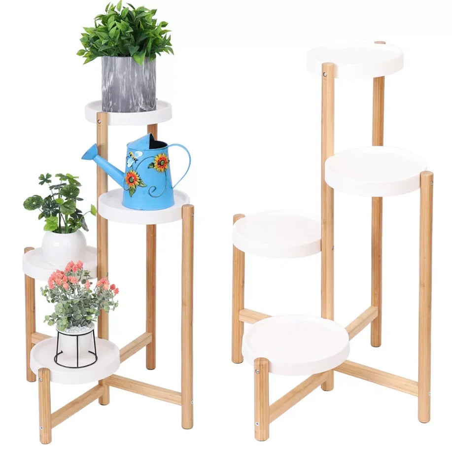 4-Tier Bamboo Indoor & Outdoor Plant Stand - BaseMaxCore