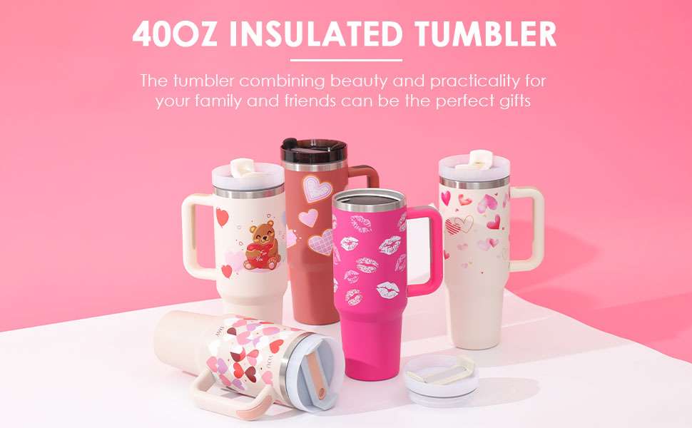 40 oz Insulated Tumbler with Handle & Straw - BaseMaxCore