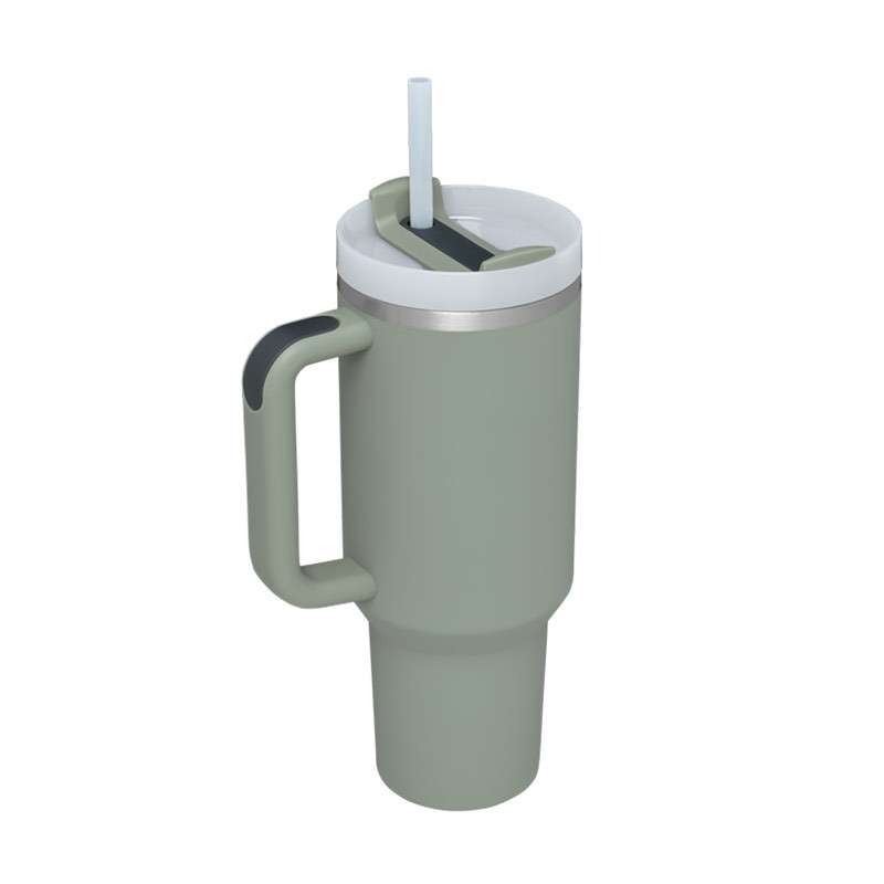 40 oz Insulated Tumbler with Handle & Straw - BaseMaxCore