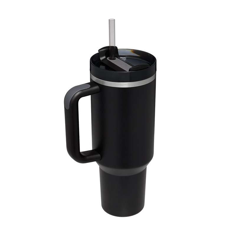 40 oz Insulated Tumbler with Handle & Straw - BaseMaxCore