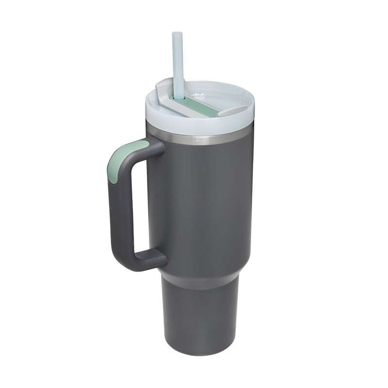 40 oz Insulated Tumbler with Handle & Straw - BaseMaxCore