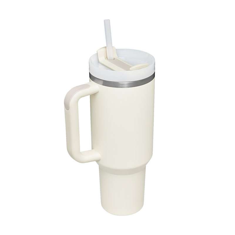 40 oz Insulated Tumbler with Handle & Straw - BaseMaxCore
