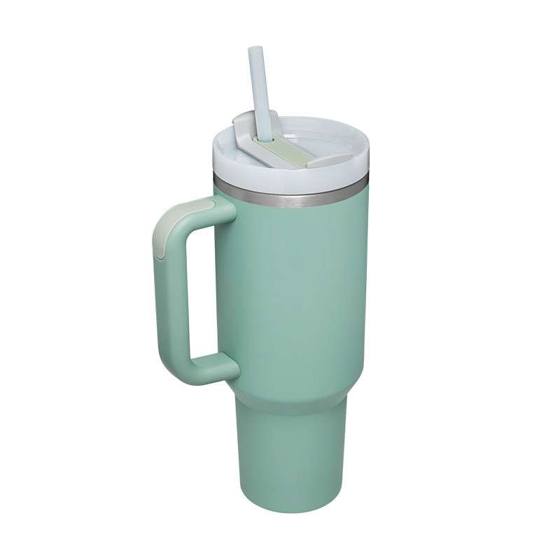 40 oz Insulated Tumbler with Handle & Straw - BaseMaxCore