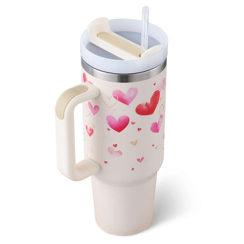 40 oz Insulated Tumbler with Handle & Straw - BaseMaxCore