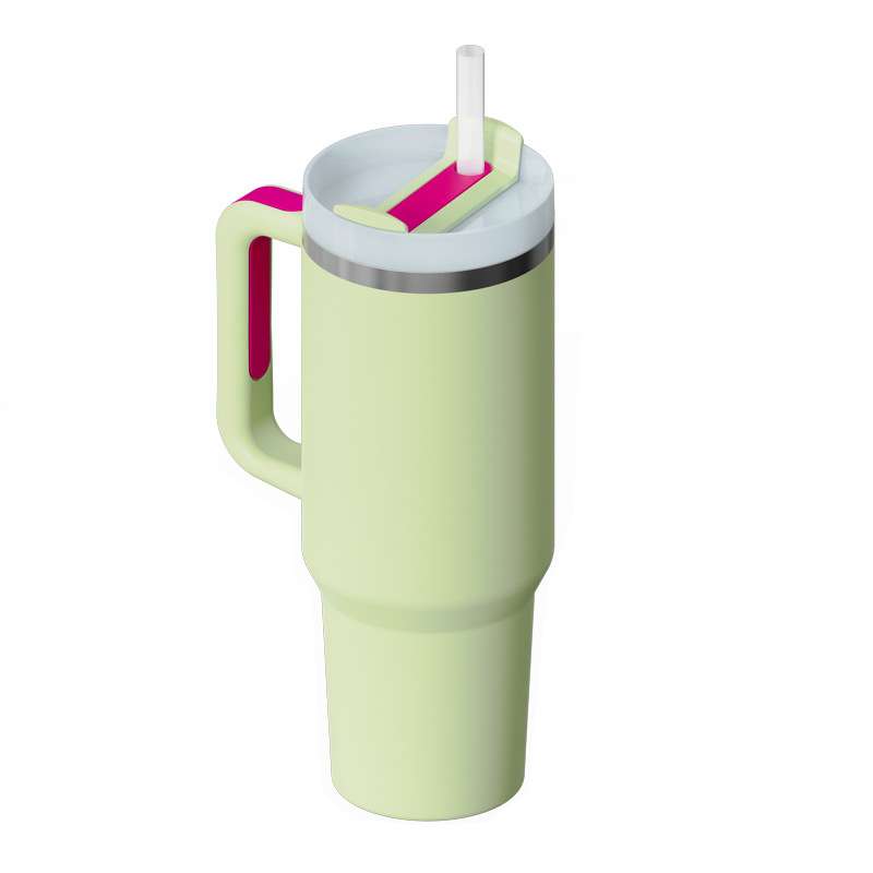 40 oz Insulated Tumbler with Handle & Straw - BaseMaxCore
