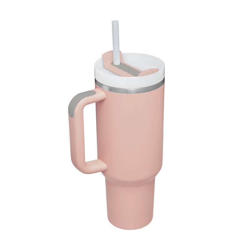 40 oz Insulated Tumbler with Handle & Straw - BaseMaxCore
