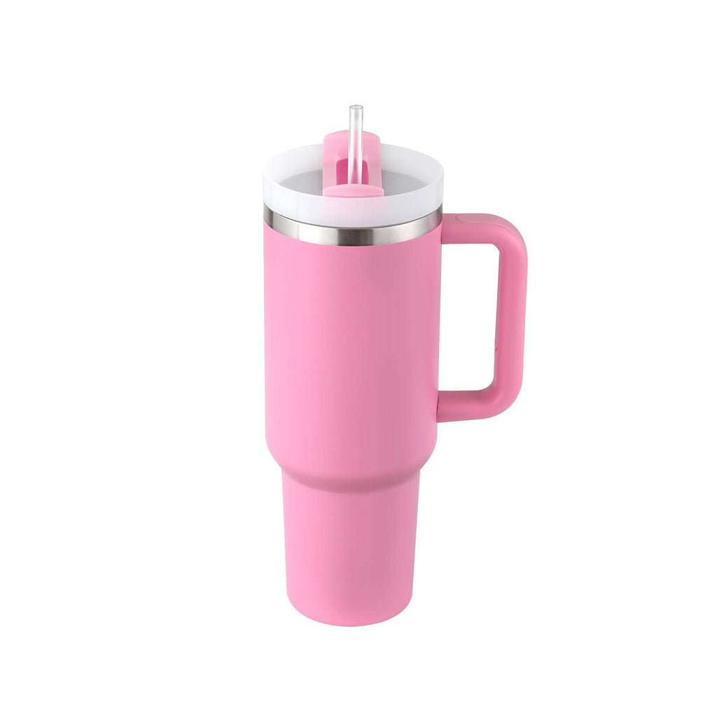 40 oz Insulated Tumbler with Handle & Straw - BaseMaxCore