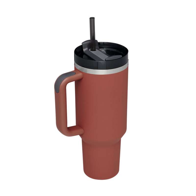 40 oz Insulated Tumbler with Handle & Straw - BaseMaxCore
