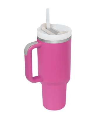40 oz Insulated Tumbler with Handle & Straw - BaseMaxCore