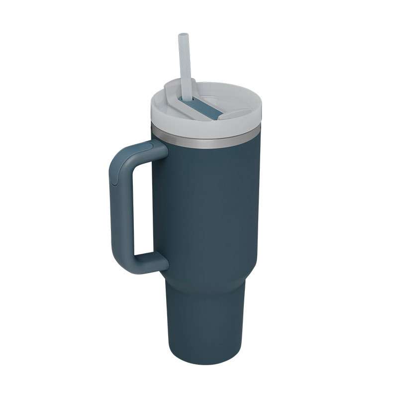 40 oz Insulated Tumbler with Handle & Straw - BaseMaxCore