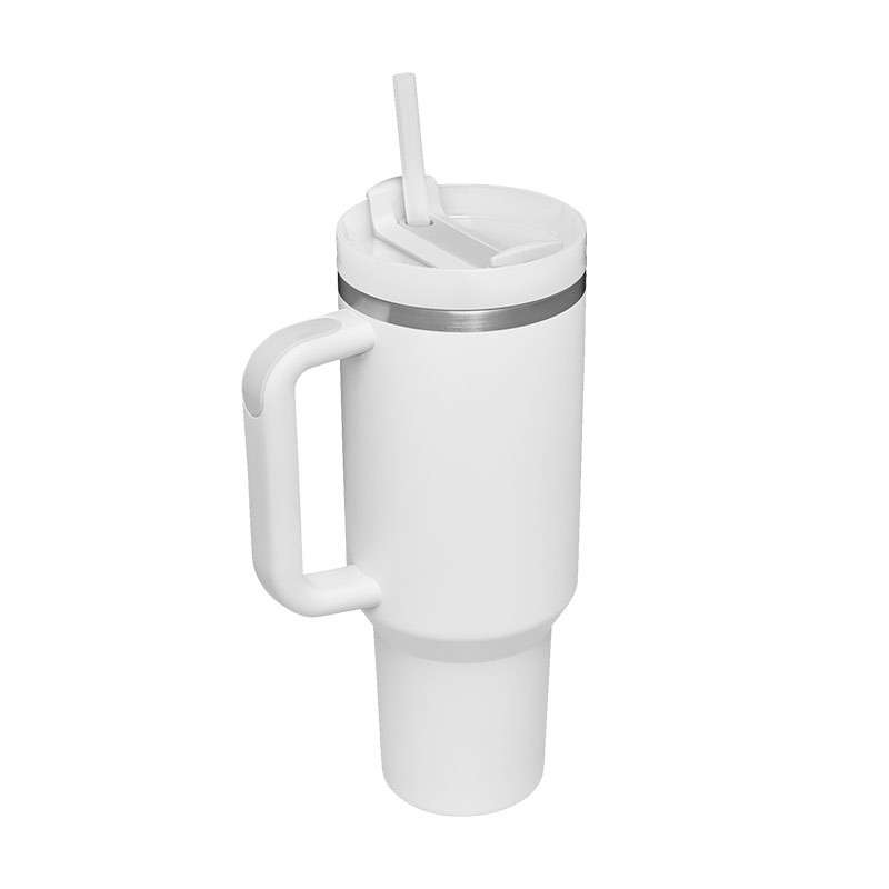 40 oz Insulated Tumbler with Handle & Straw - BaseMaxCore