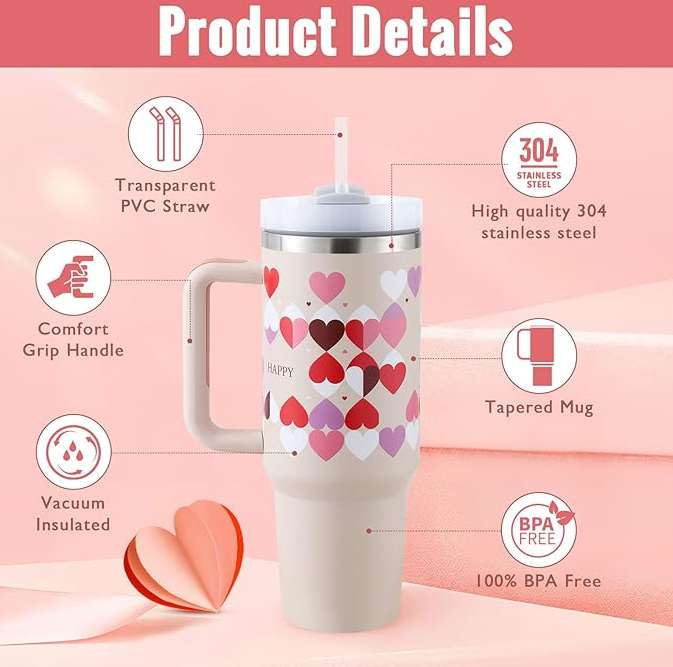 40 oz Insulated Tumbler with Handle & Straw - BaseMaxCore