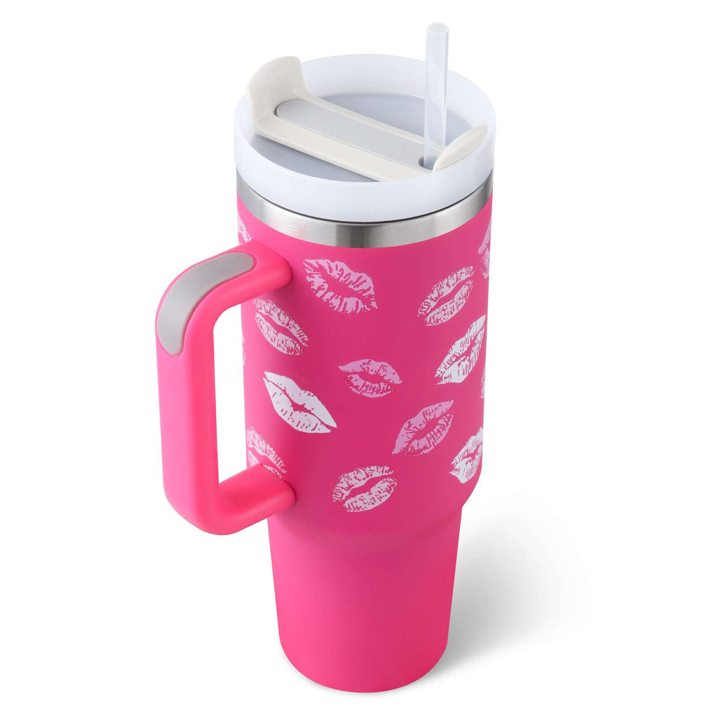 40 oz Insulated Tumbler with Handle & Straw - BaseMaxCore