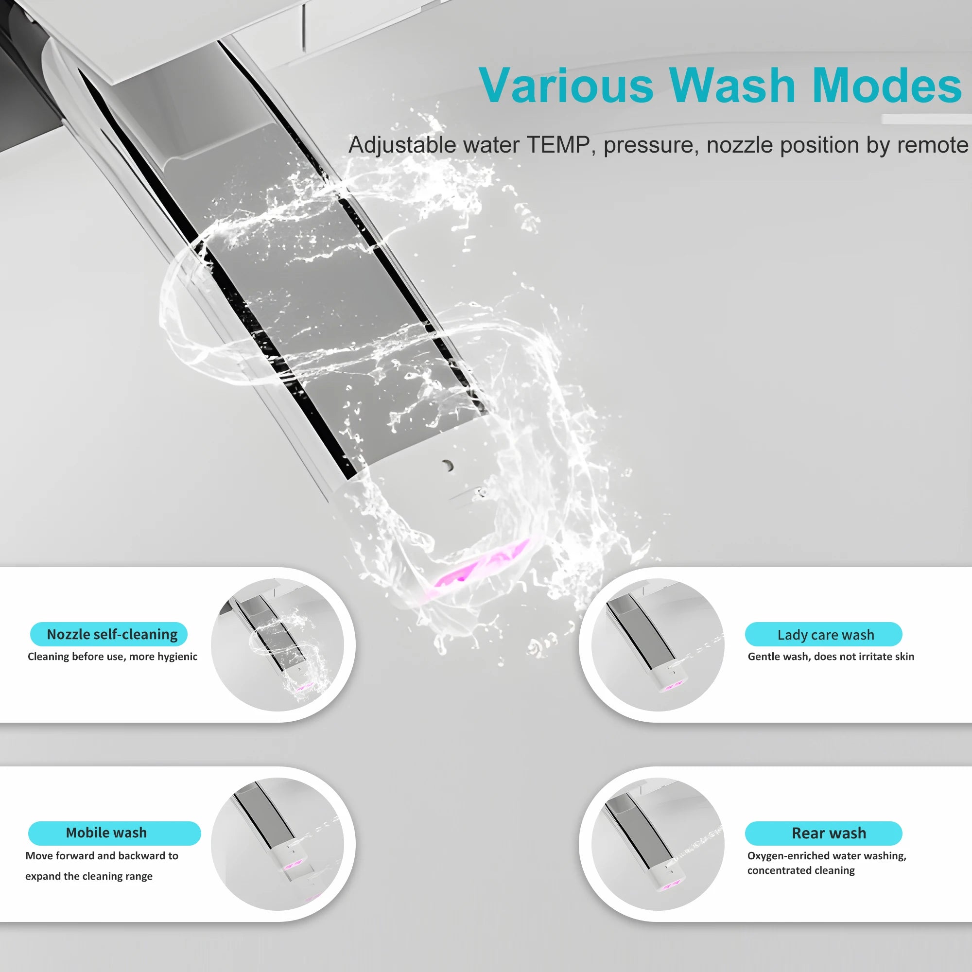 Smart Toilet with Built-in Bidet - Auto Open/Close, Heated Seat, Warm Water Wash & Auto Dual Flush | Model ST-TC01