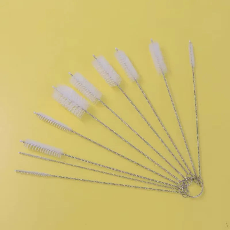 Straw Cleaning Brush Set | 10-Pack Reusable Brushes for Metal & Glass Straws