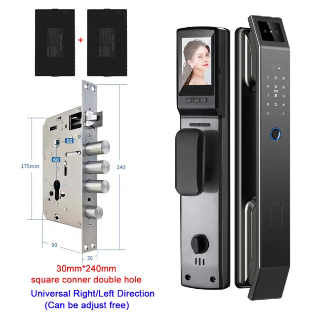 YKESDL D14P Smart Door Lock | 3D Face Recognition, Fingerprint, Camera, WiFi & App Control
