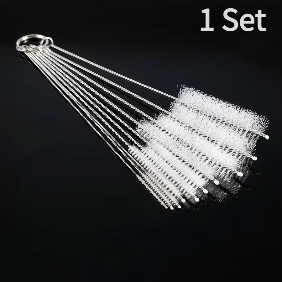 Straw Cleaning Brush Set | 10-Pack Reusable Brushes for Metal & Glass Straws