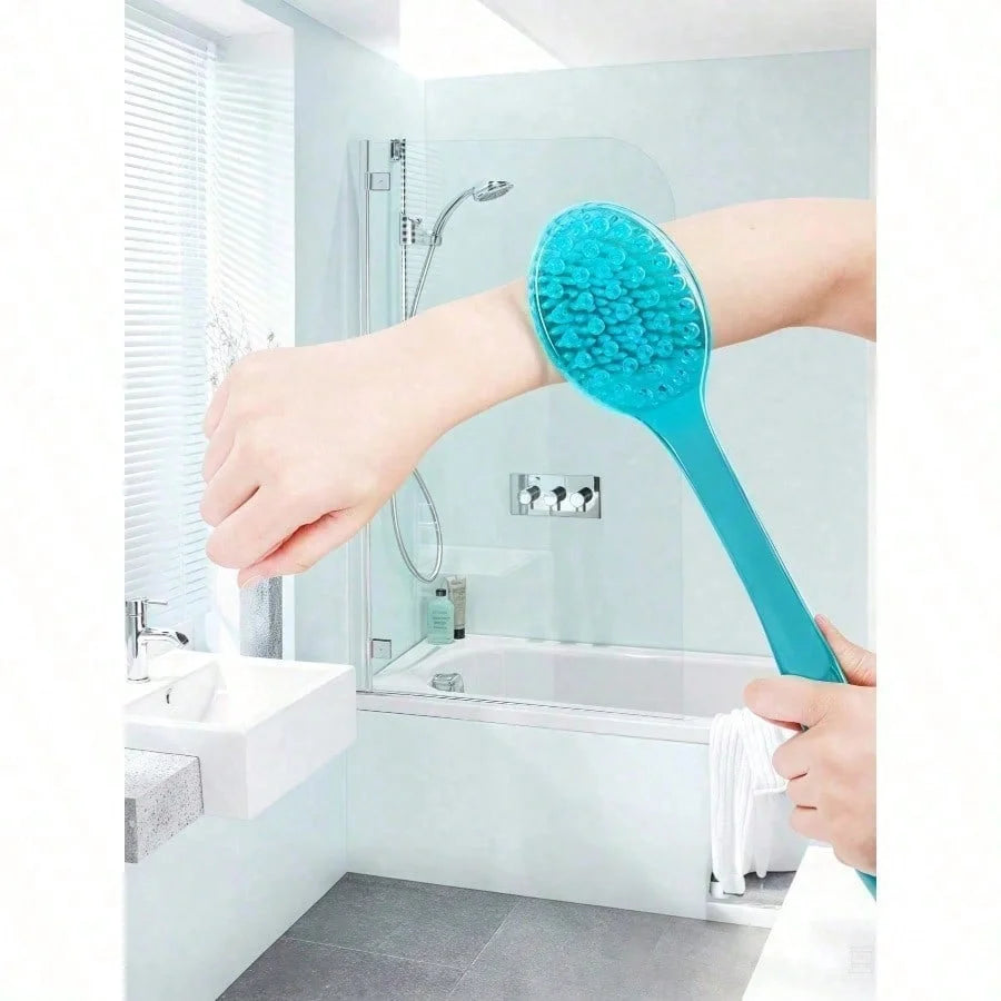 Long-Handle Exfoliating Back Scrubber Bath Brush | Soft Bristles, Non-Slip Grip
