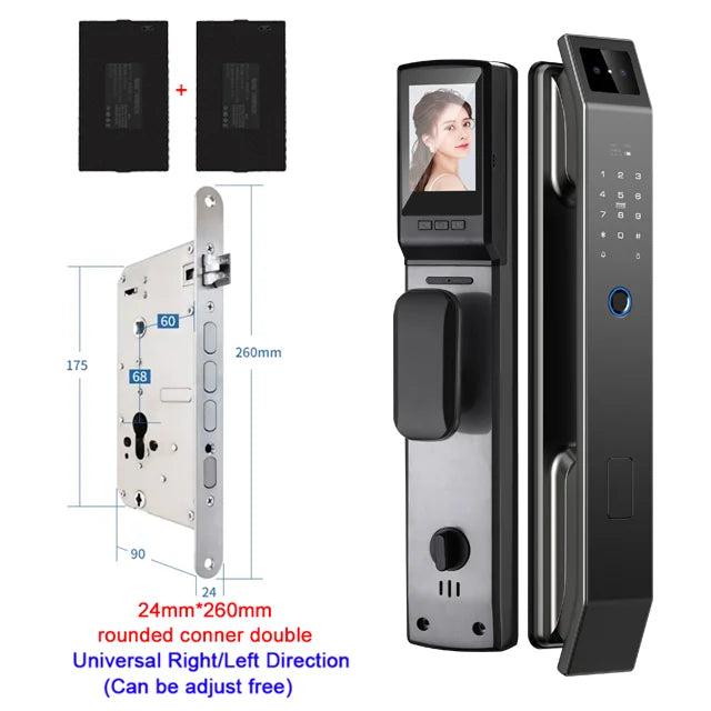 YKESDL D14P Smart Door Lock | 3D Face Recognition, Fingerprint, Camera, WiFi & App Control