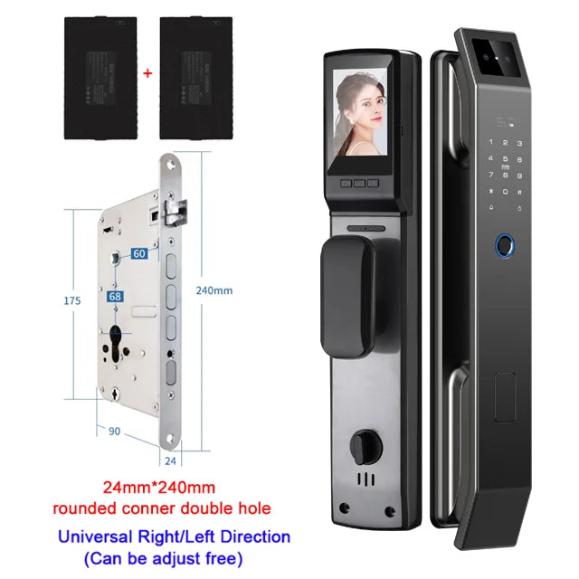 YKESDL D14P Smart Door Lock | 3D Face Recognition, Fingerprint, Camera, WiFi & App Control
