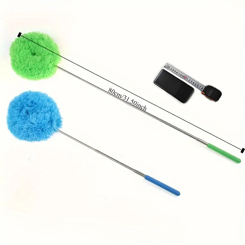 Long-Handled Microfiber Ceiling Fan Duster - Dust-Locking, Reusable, Machine Washable, Effortless Cleaning Brush - Detachable Brush For Easy Cleaning, Ideal For RVs & Home Use