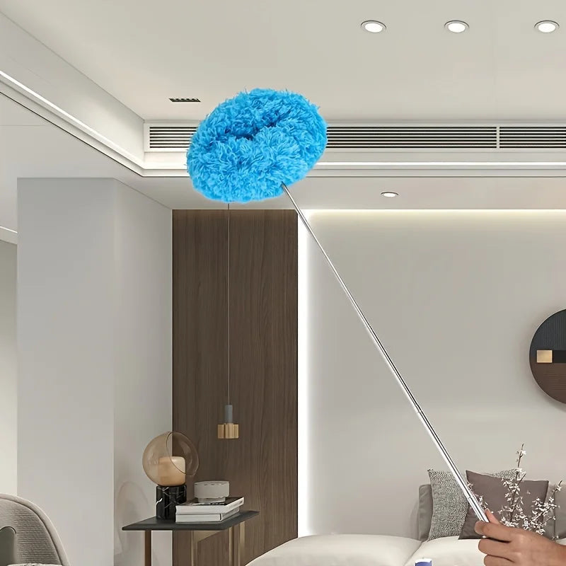Long-Handled Microfiber Ceiling Fan Duster - Dust-Locking, Reusable, Machine Washable, Effortless Cleaning Brush - Detachable Brush For Easy Cleaning, Ideal For RVs & Home Use