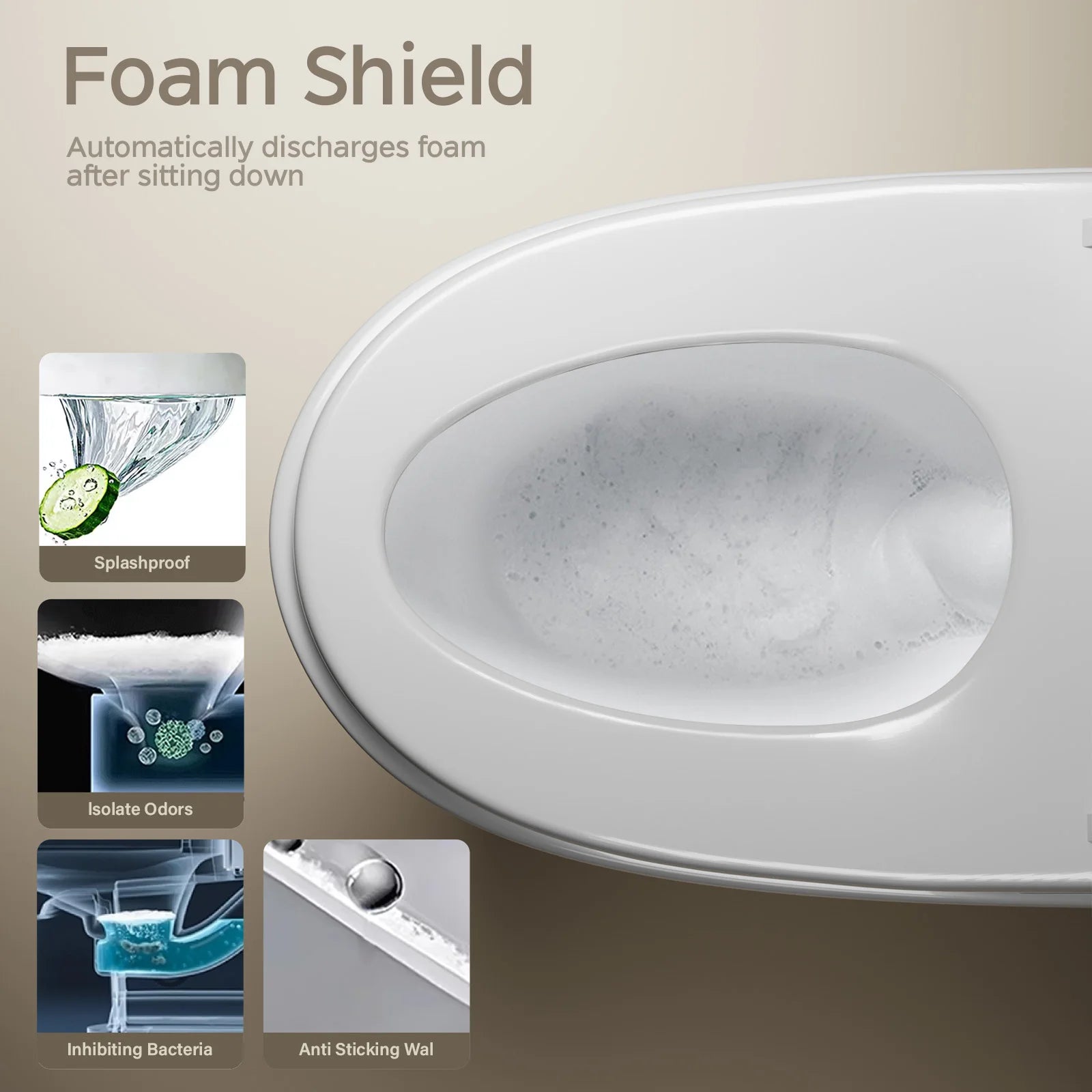 Smart Toilet with Built-in Bidet - Auto Open/Close, Heated Seat, Warm Water Wash & Auto Dual Flush | Model ST-TC01