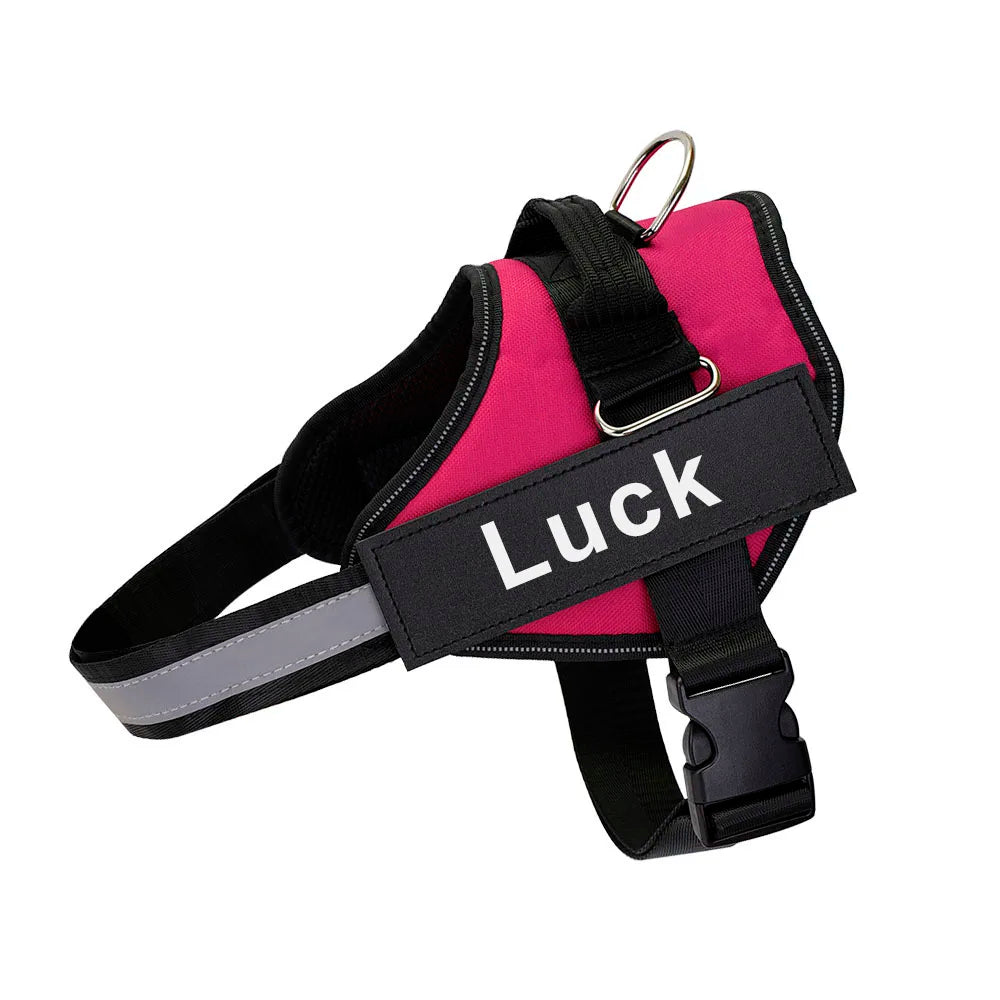 Dog Harness Vest ID Patch Customized Reflective Breathable Adjustable Pet Harness For Dog NO PULL Pet Outdoor Harness