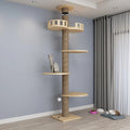 Large Solid Wood Cat Tree Tower – Multi-Level Climbing Frame with Sisal Posts for Indoor Cats