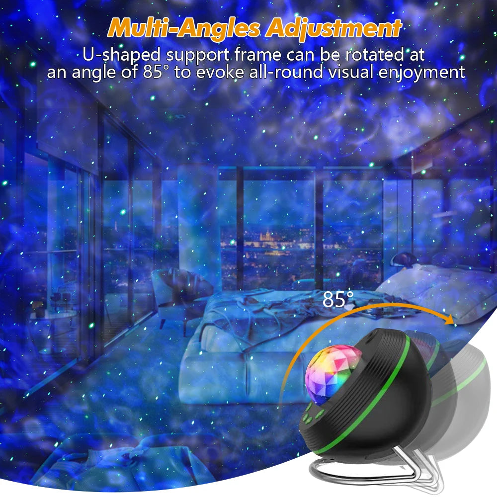 WiFi Tuya Smart LED Star Galaxy Projector Ocean Wave Starry Sky Night Light Nebula Atmospher Lamp Bluetooth USB Music Player