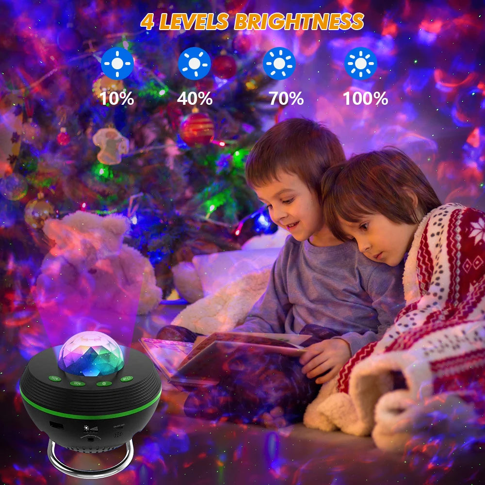 WiFi Tuya Smart LED Star Galaxy Projector Ocean Wave Starry Sky Night Light Nebula Atmospher Lamp Bluetooth USB Music Player