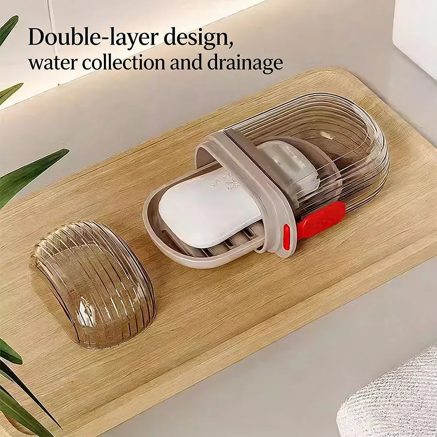 Portable Travel Soap Box with Lid, Portable Sealed Drain Soap Container, Suitable for Travel and Outdoor Leisure.