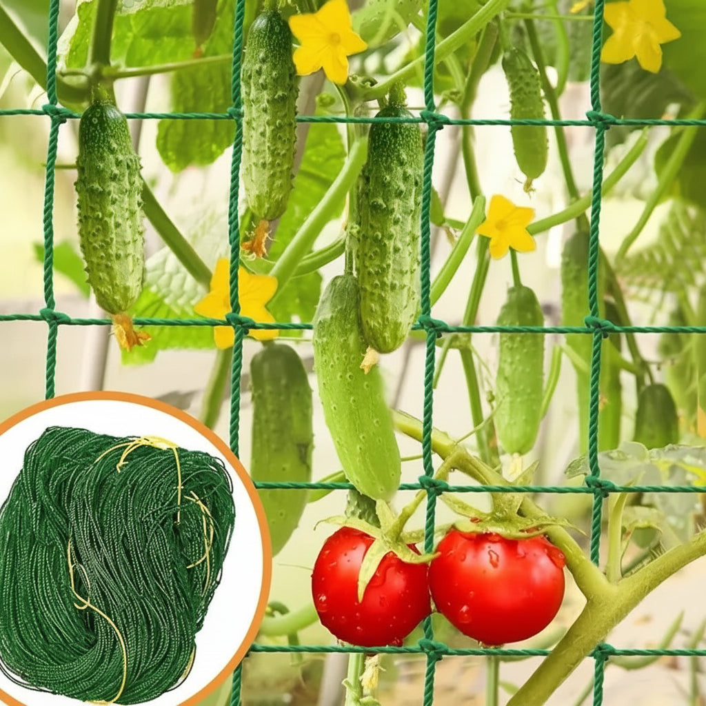 Heavy-Duty Polyester Garden Trellis Netting – Square Mesh Grow Net for Climbing Plants, Vegetables & Pergolas