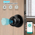 Tuya Smart Fingerprint Door Knob Lock WiFi App Remote Control Keyless Entry Smart Door Lock Temporary Password