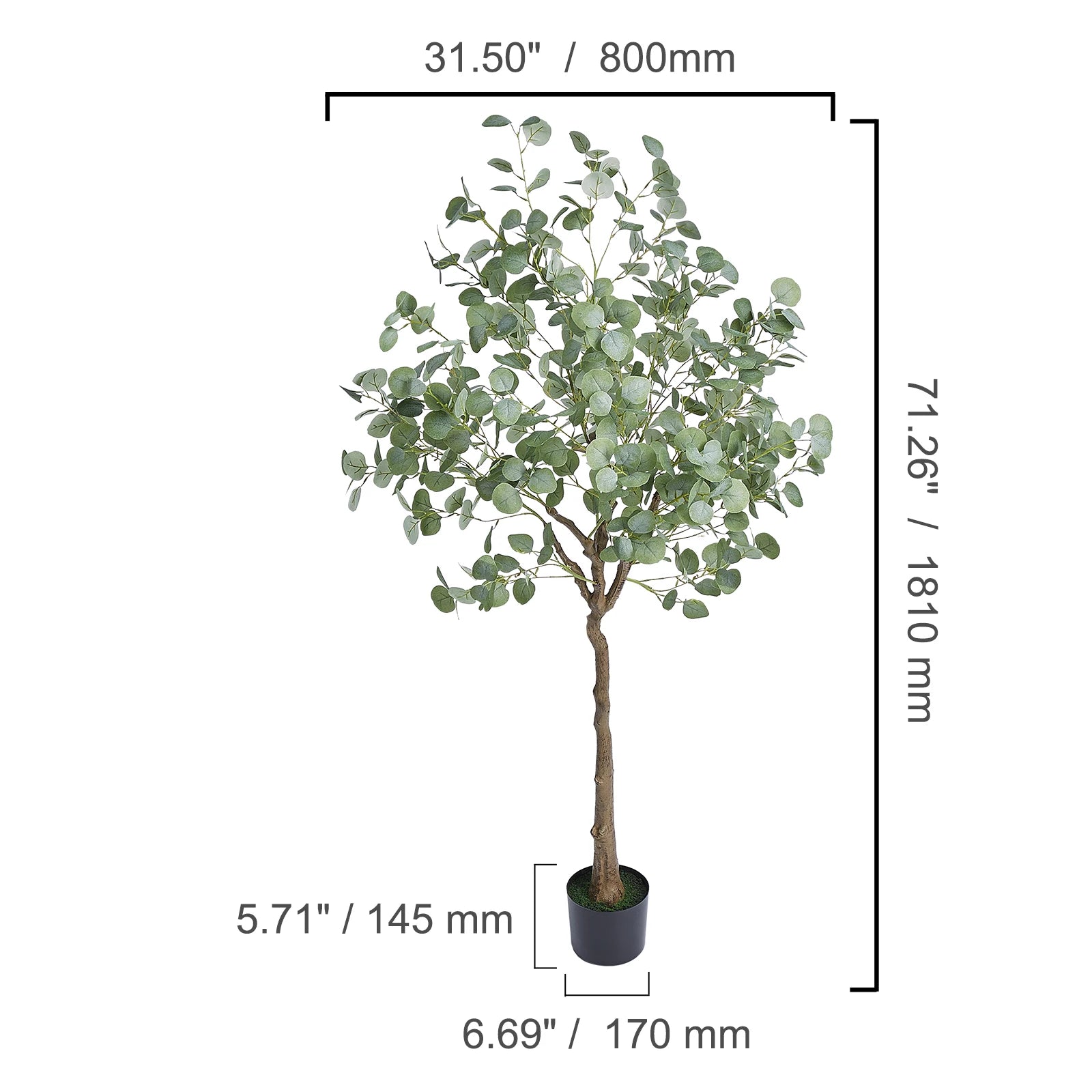 SucceBuy Artificial Olive Tree | 4ft / 5ft / 6ft | Lifelike Faux Plant for Home & Office