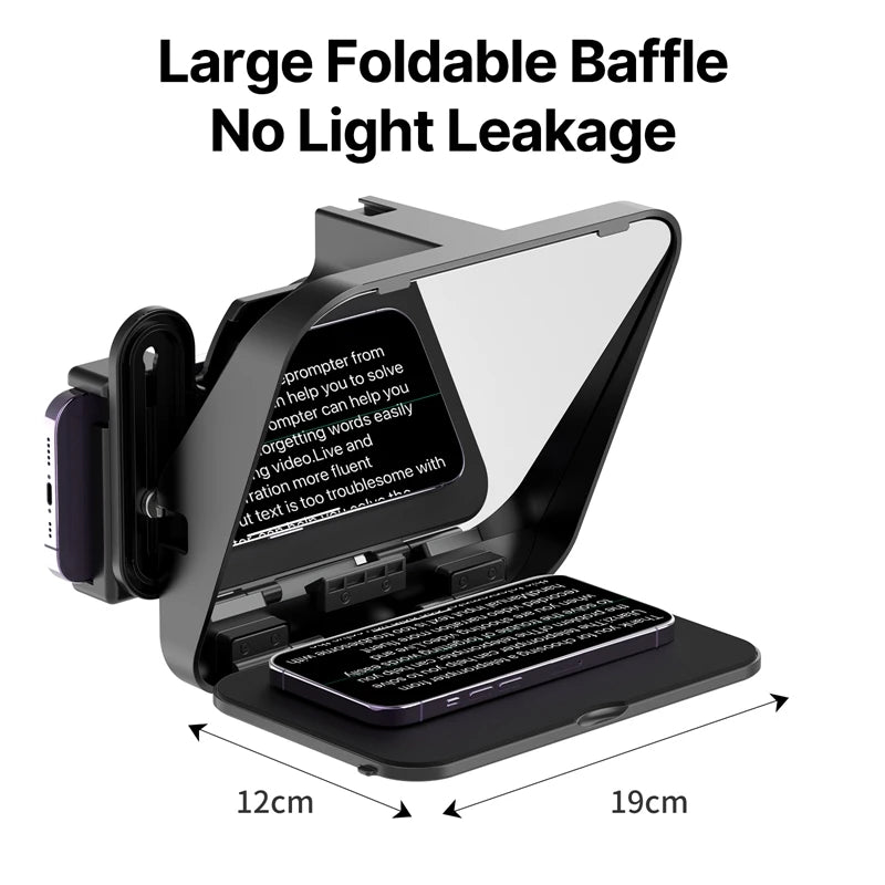 Ulanzi RT02 Portable Teleprompter – Mini Collapsible Prompter for DSLR, Phone & Tablet | Live Streaming & Video Recording