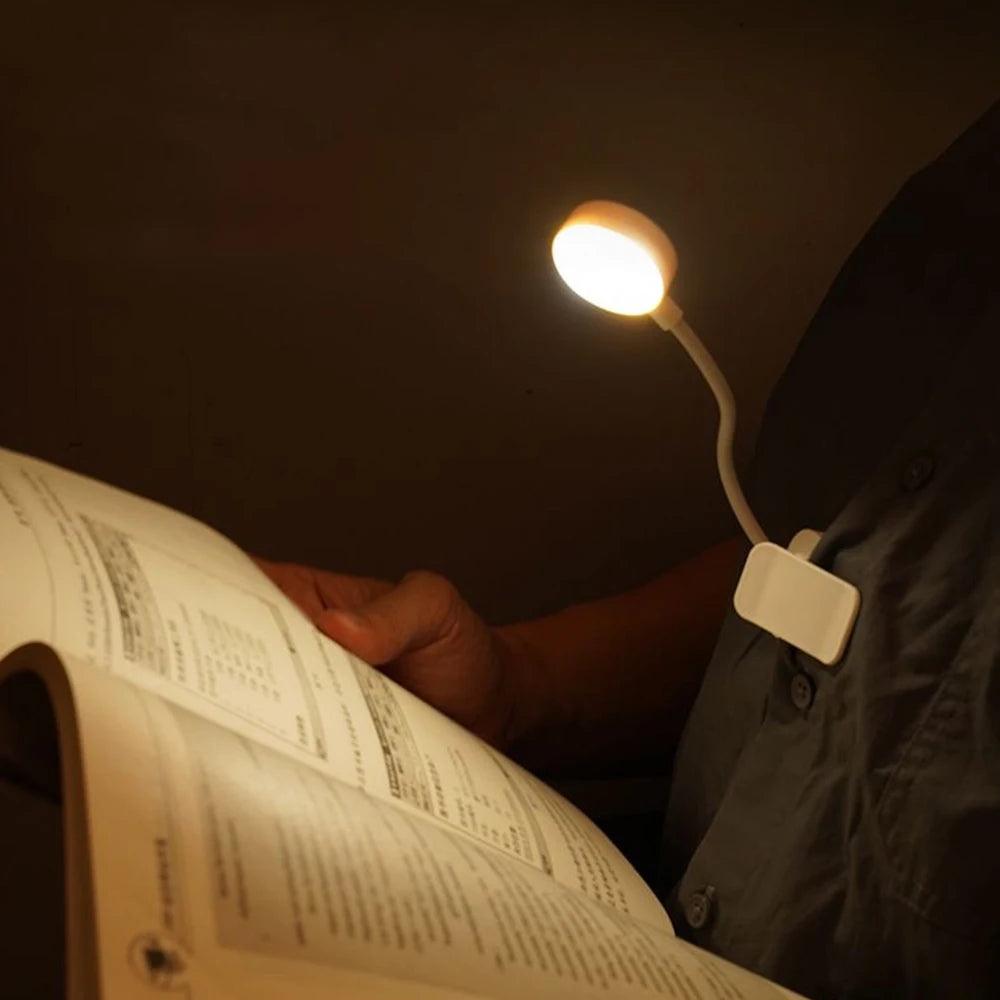 LED Clip-On Book Light | Portable Battery-Powered Reading Lamp with 3 Colour Modes & Stepless Dimming