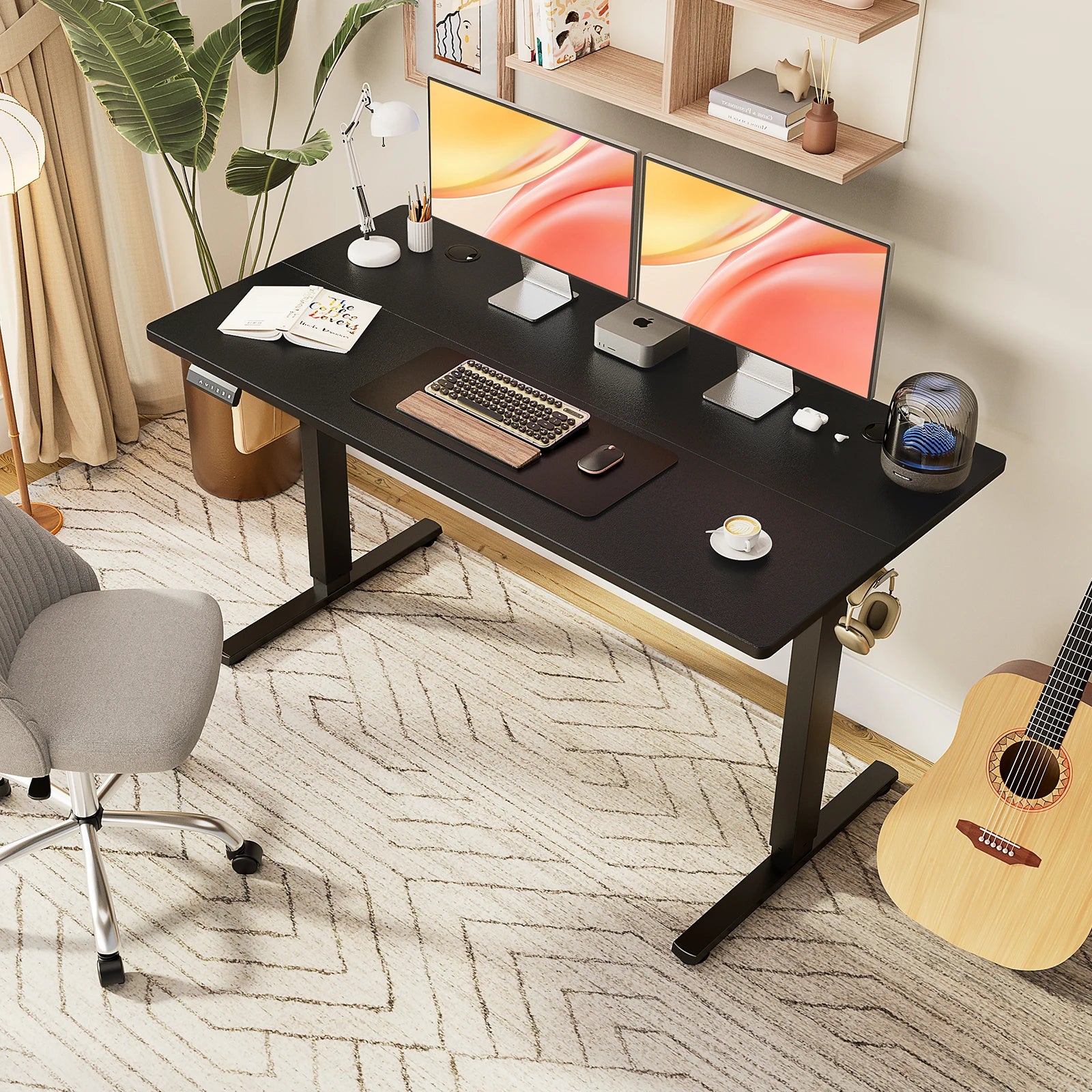 JHK Electric Standing Desk – Height Adjustable Sit-Stand Workstation with Memory Presets & Metal Frame