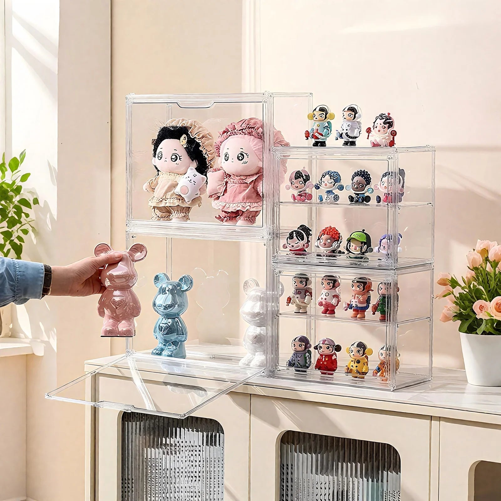 Blind Box Storage Display Box Transparent Doll Display Organizer Case For Figure Figurine Showcase Wall Mounted Collectibles Box