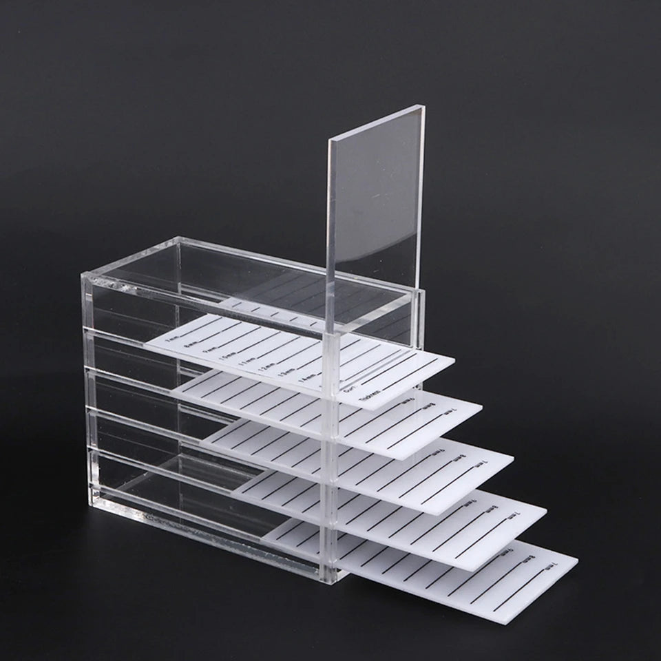 False Eyelash Storage Box 5 Layers Acrylic Pallet Lash Holder Pallet Individual Eyelash Extension Glue Display Stand Makeup 2029