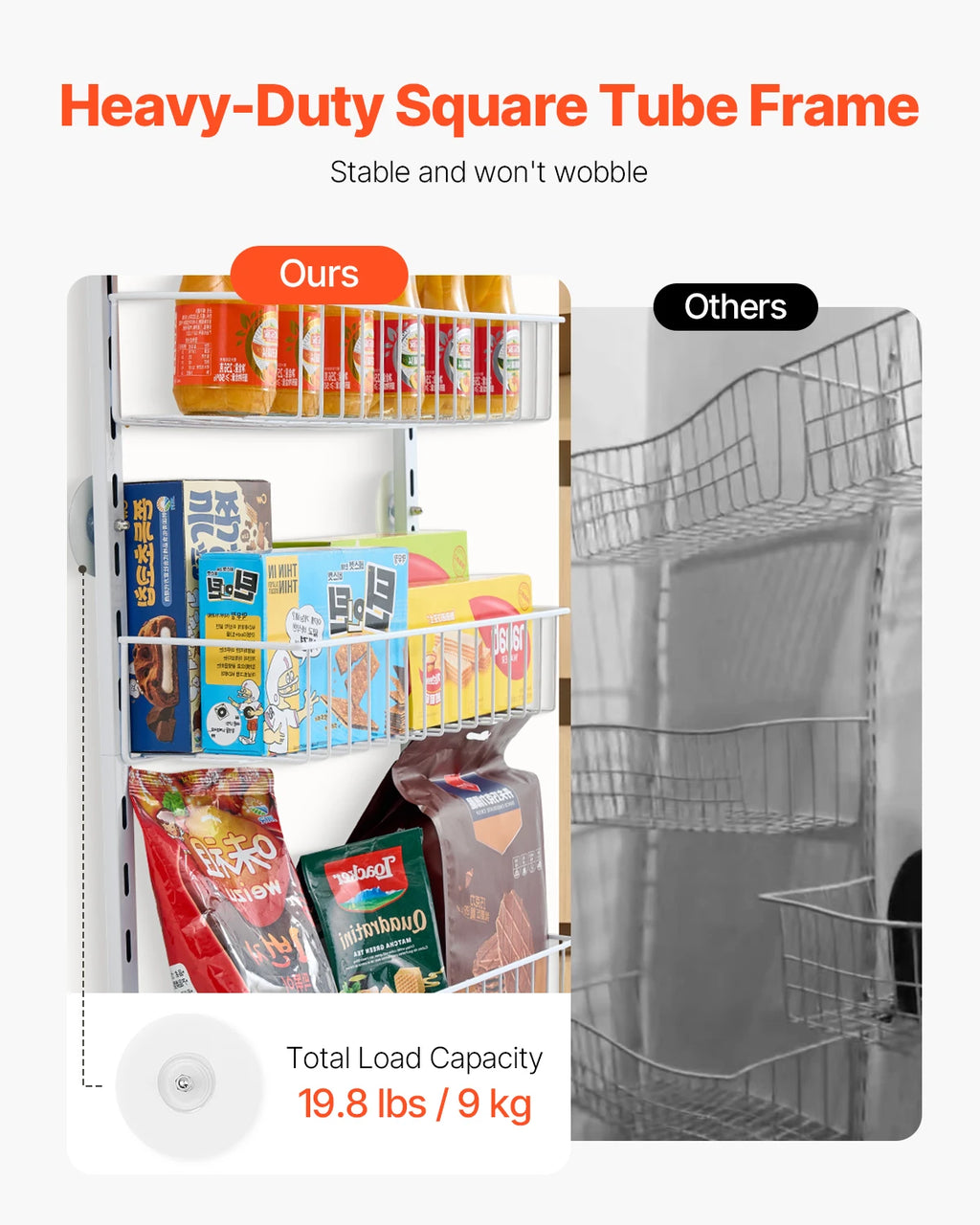 SucceBuy Over-Door Pantry Organizer | 6/8/9/10-Tier Heavy-Duty Steel Spice Rack