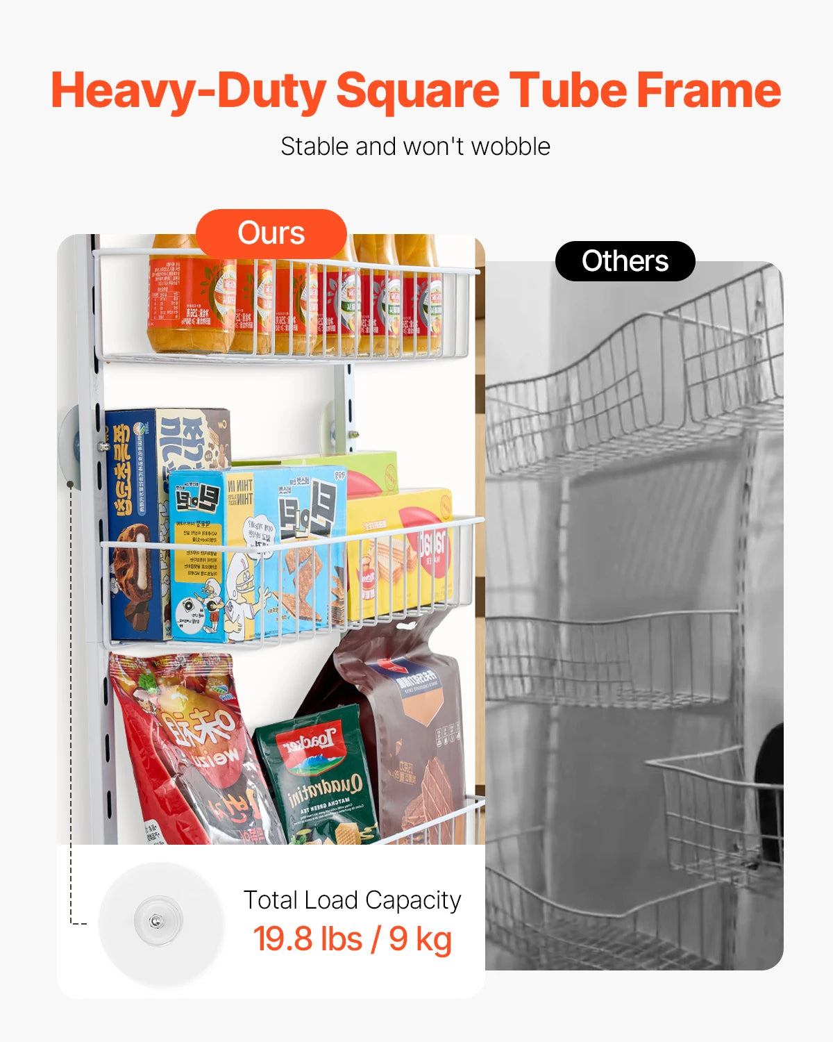 SucceBuy Over-Door Pantry Organizer | 6/8/9/10-Tier Heavy-Duty Steel Spice Rack