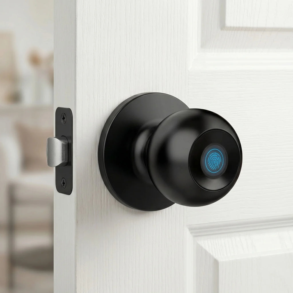 Tuya Smart Fingerprint Door Knob Lock WiFi App Remote Control Keyless Entry Smart Door Lock Temporary Password