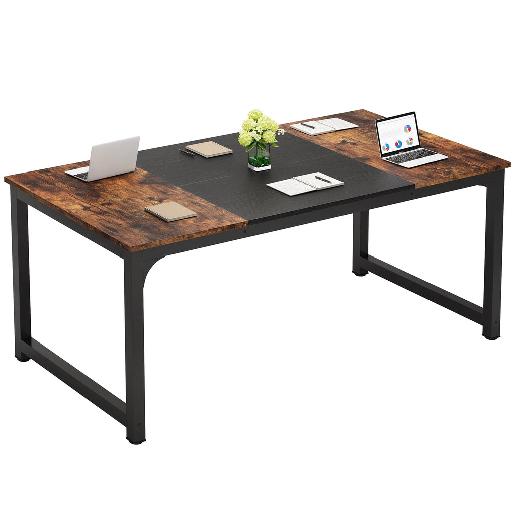 70" Large Executive Office Desk — Modern Computer & Writing Workstation for Home Office