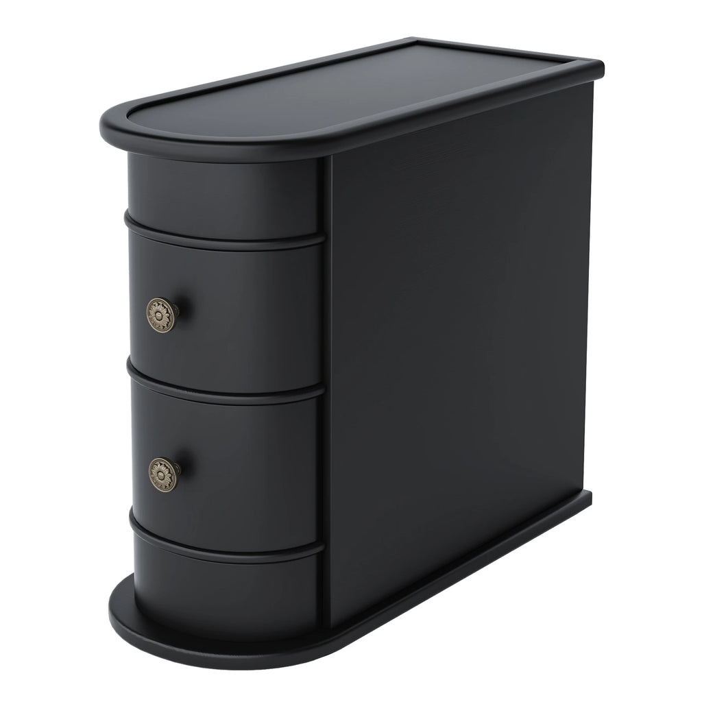 Tribesigns End Table Round Solid Wood Sofa Bedside Narrow Bedroom Side Table Nightstand with Drawer